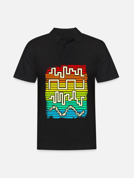 Synthétiseur Synthé Retro Wavefroms - Polo Homme - noir