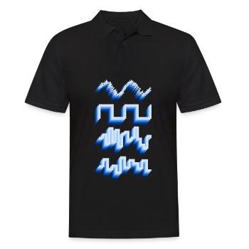 Synthesizer Synth Wavefroms - Männer Poloshirt - Schwarz - Vorne - Kai (181cm)