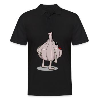 Knoblauch Reingeschaut Knoblauchzehen - Männer Poloshirt - Schwarz - Vorne - Kai (181cm)