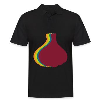 Knoblauch Retro Knoblauchzehen - Männer Poloshirt - Schwarz - Vorne - Kai (181cm)