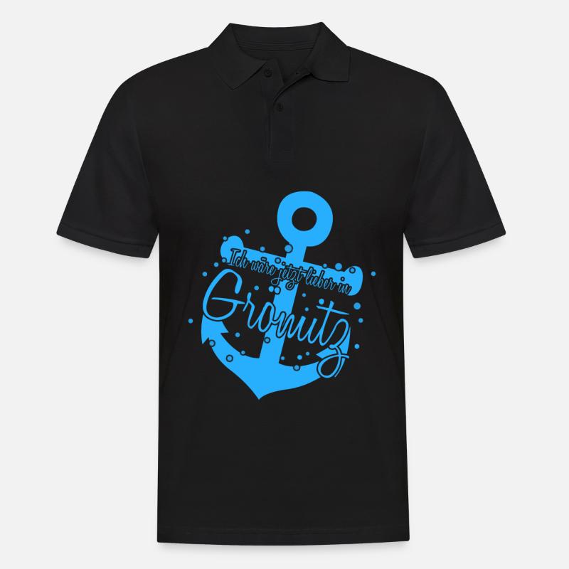 Grömitz Anker Ostsee - Männer Poloshirt - Schwarz