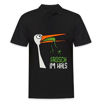 Storch mit Frosch im Hals - Männer Poloshirt - Schwarz - Vorne - Kai (181cm)