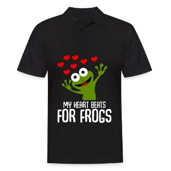 Frösche Frosch - Männer Poloshirt - Schwarz - Vorne - Kai (181cm)