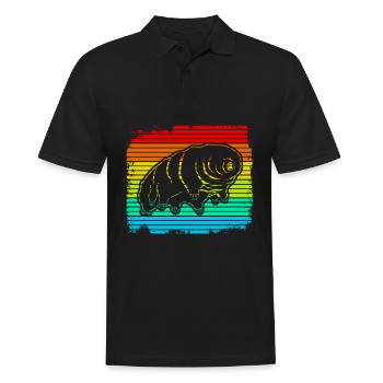 Tardigrade Retro Wasserbär Bärtierchen - Männer Poloshirt - Schwarz - Vorne - Kai (181cm)