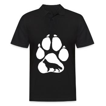Shepherd Dog Paw White Shepherd - Men's Polo Shirt - black - Front - Kai (181cm)