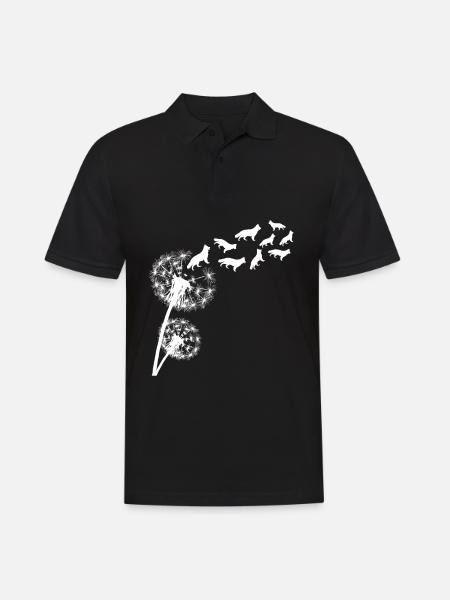 German Shepherd Dandelion - Men's Polo Shirt - black