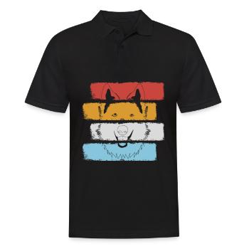 Berger Blanc Chiens de berger - Polo Homme - noir - Devant - Kai (181cm)