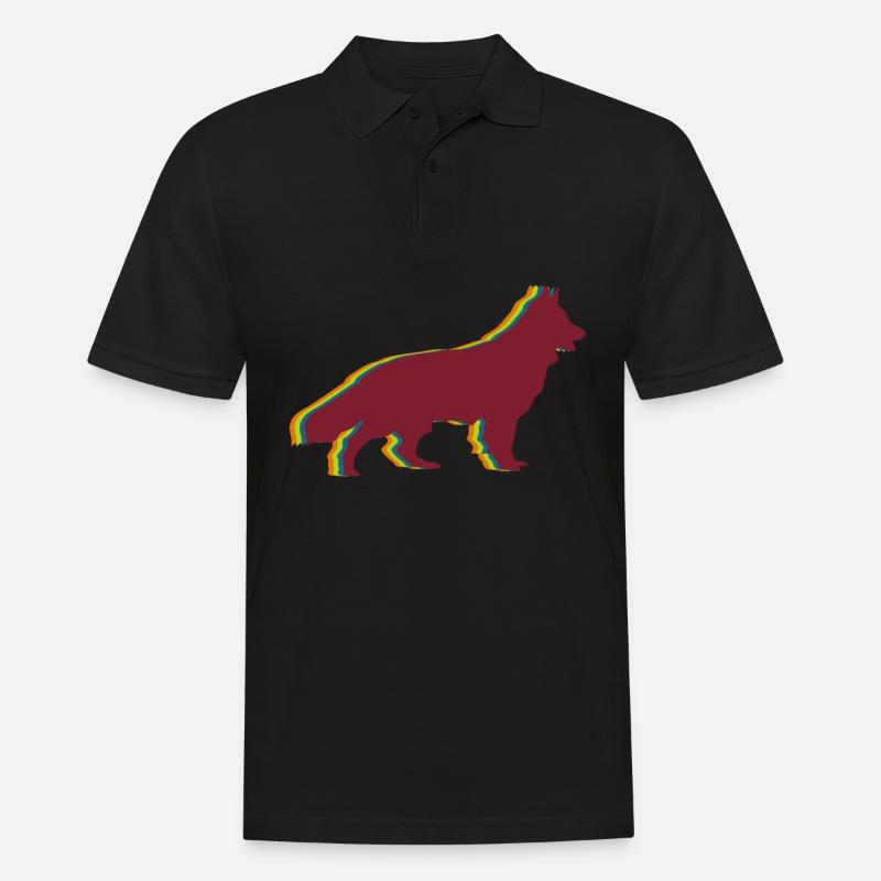 Schäferhunde Retro Weißer Schäferhund - Männer Poloshirt - Schwarz