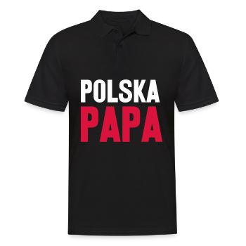 Pologne Père Mât Papa Drapeau Polonais - Polo Homme - noir - Devant - Kai (181cm)