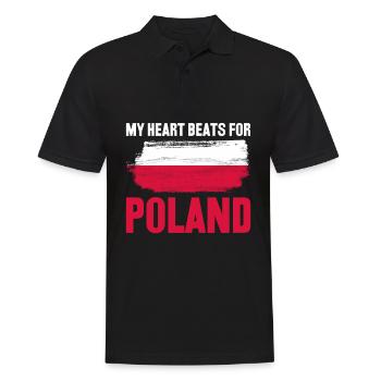 Pologne Drapeau polonais Mât - Polo Homme - noir - Devant - Kai (181cm)