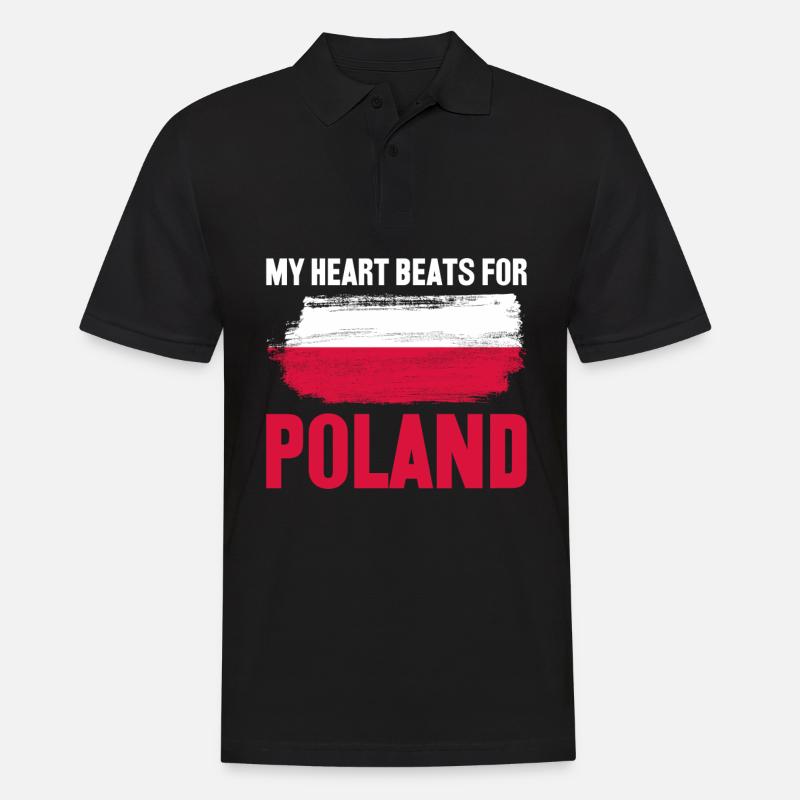 Polen Polnische Flagge Pole - Männer Poloshirt - Schwarz