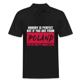 Pologne slogan Drapeau polonais Pole - Polo Homme - noir - Devant - Kai (181cm)