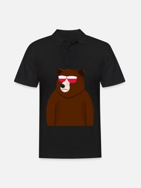 Polish Flag Pole Bear Poland - Men's Polo Shirt - black
