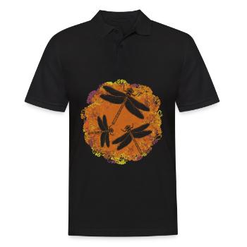 Libellen Insekten Dragonflies Libelle - Männer Poloshirt - Schwarz - Vorne - Kai (181cm)