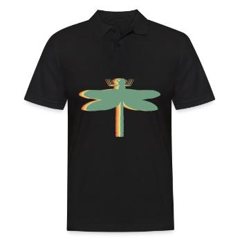 Libellules insectes rétro Libellule - Polo Homme - noir - Devant - Kai (181cm)