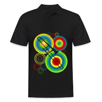 Trombone retro Trombonist Trombones - Men's Polo Shirt - black - Front - Kai (181cm)