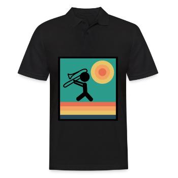Posaune Posaunist Posaunen - Männer Poloshirt - Schwarz - Vorne - Kai (181cm)