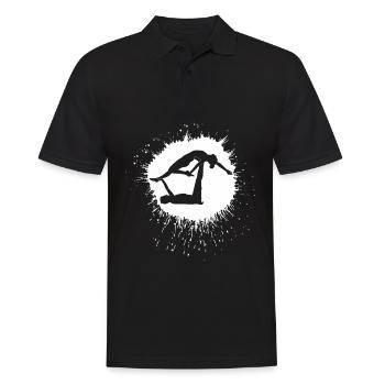 Acroyoga Meditaion Yogalehrer Acro Yoga - Männer Poloshirt - Schwarz - Vorne - Kai (181cm)