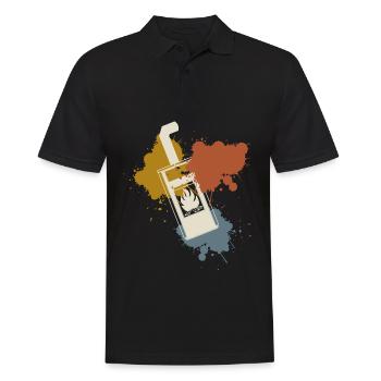Kamin Ofen Retro Kaminofen - Männer Poloshirt - Schwarz - Vorne - Kai (181cm)