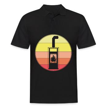 Kamin Retro Ofen Brennholz Kaminofen - Männer Poloshirt - Schwarz - Vorne - Kai (181cm)