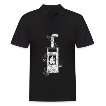 Kamin Ofen Feuer Brennholz Kaminofen - Männer Poloshirt - Schwarz - Vorne - Kai (181cm)