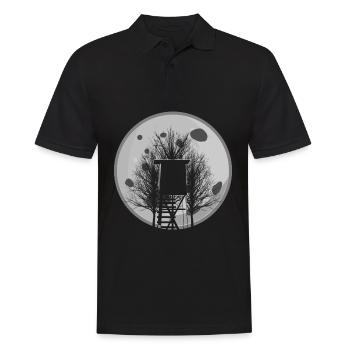 Jägerin Jagd Mond Jagen Jäger - Männer Poloshirt - Schwarz - Vorne - Kai (181cm)