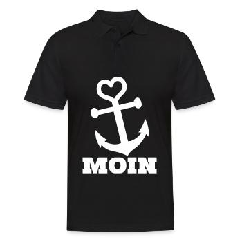 Moin Anker Norddeutschland Norddeutsch - Männer Poloshirt - Schwarz - Vorne - Kai (181cm)