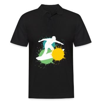 Surfer Surfing Wellenreiter Wellenreiten - Männer Poloshirt - Schwarz - Vorne - Kai (181cm)