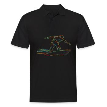Surfer Surfing Wellenreiten Planche de surf - Polo Homme - noir - Devant - Kai (181cm)