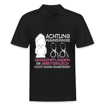Wahnsinnige Krankenpflegerin - Männer Poloshirt - Schwarz - Vorne - Kai (181cm)