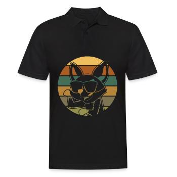 Fuchs mit Sonnenbrille retro Füchse - Männer Poloshirt - Schwarz - Vorne - Kai (181cm)