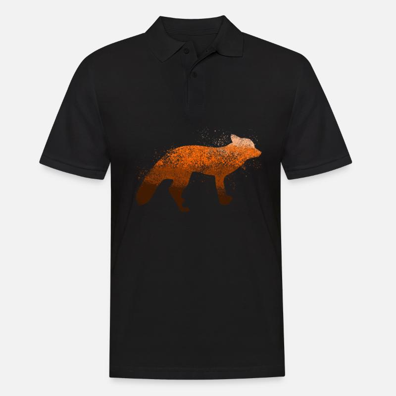 Fuchs - Männer Poloshirt - Schwarz