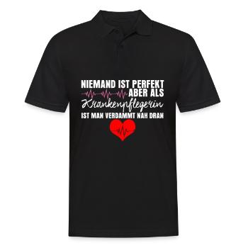 Krankenschwester lustig Krankenpflegerin - Männer Poloshirt - Schwarz - Vorne - Kai (181cm)