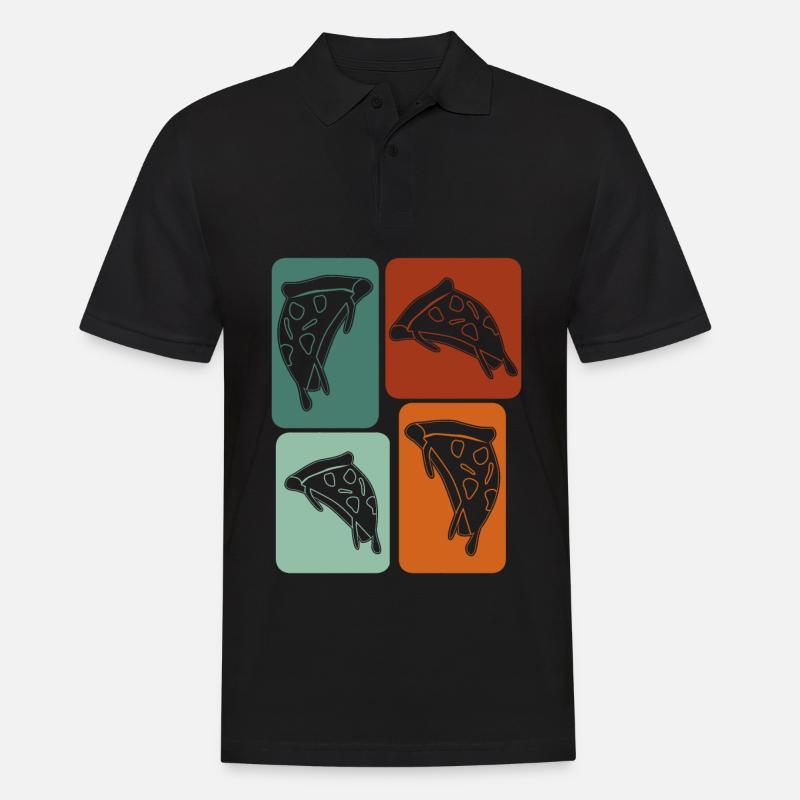 Pizza Pizzaria retro Pizzabäcker - Männer Poloshirt - Schwarz