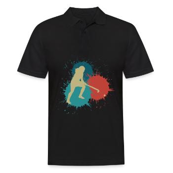 Hockey player Field hockey player - Men's Polo Shirt - black - Front - Kai (181cm)