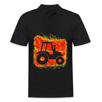 Tracteur Agriculteur Conducteur de tracteur Tracteur - Polo Homme - noir - Devant - Kai (181cm)