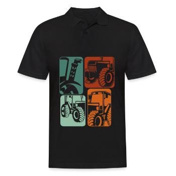 Tractor Retro Tractor Driver Tractor - Men's Polo Shirt - black - Front - Kai (181cm)