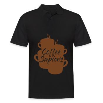 Coffee Sapiens Kaffeetassen - Männer Poloshirt - Schwarz - Vorne - Kai (181cm)