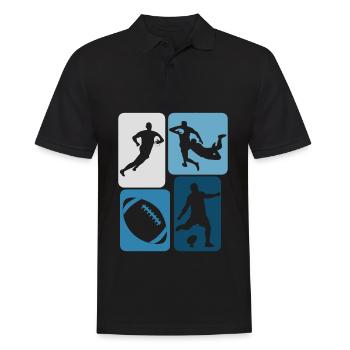 Rugby retro rugby ballon - Polo Homme - noir - Devant - Kai (181cm)