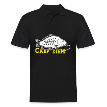 Angler Carp Diem Karpfen Angel Fischer - Men's Polo Shirt - black - Front - Kai (181cm)