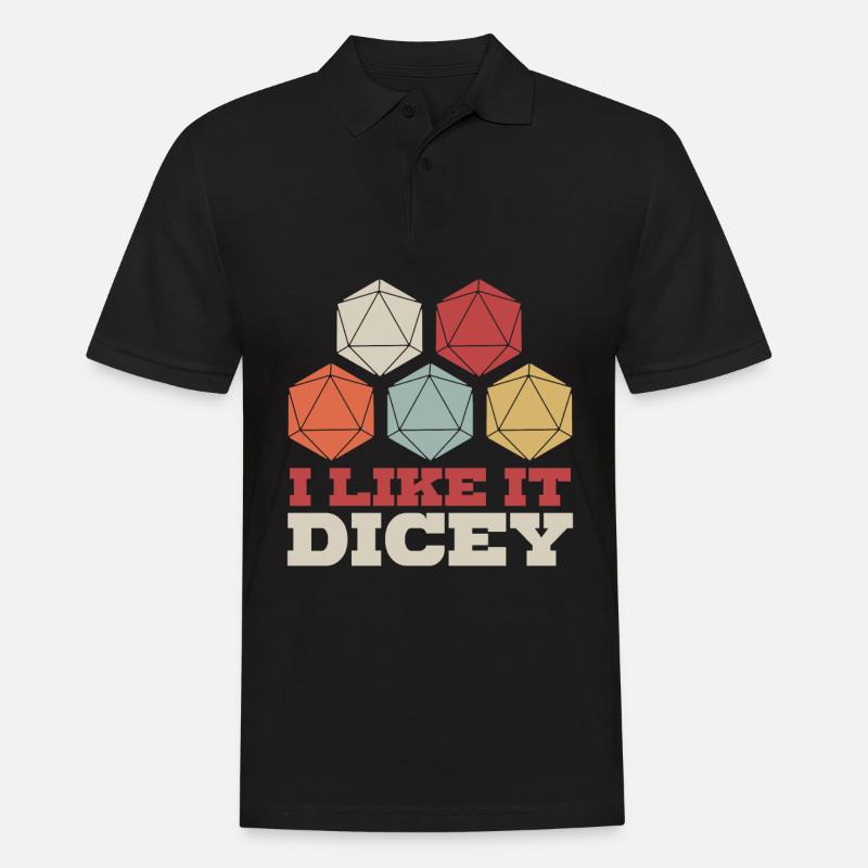 RPG D20 Würfel Tabletop Rollenspiel - Männer Poloshirt - Schwarz
