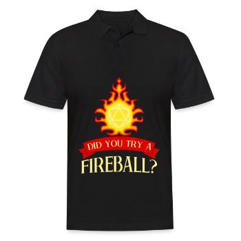 RPG D20 Feuerball Tabletop Rollenspiel - Männer Poloshirt - Schwarz - Vorne - Kai (181cm)