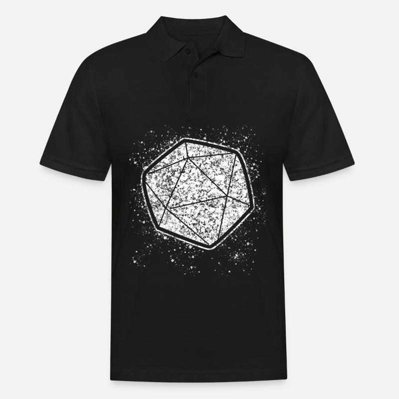 RPG Tabletop Rollenspiel D20 Würfel - Männer Poloshirt - Schwarz