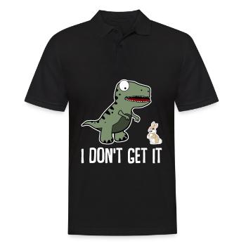 T-Rex und Hase Tyrannosaurus Rex - Männer Poloshirt - Schwarz - Vorne - Kai (181cm)