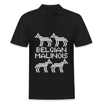 Schäferhund Belgian Molinois - Männer Poloshirt - Schwarz - Vorne - Kai (181cm)