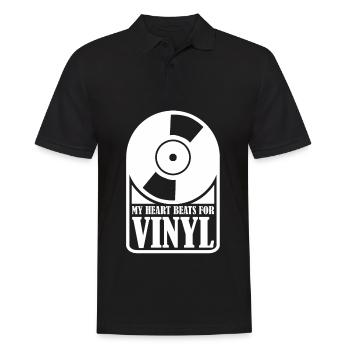 Vinyl Record Records - Men's Polo Shirt - black - Front - Kai (181cm)