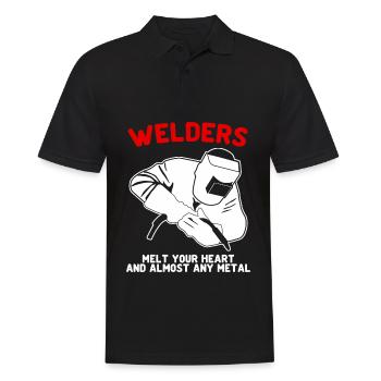 Schweißer Mechaniker Schlosser Schweißen - Männer Poloshirt - Schwarz - Vorne - Kai (181cm)
