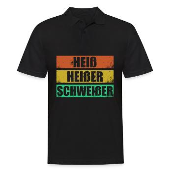 Heiß Heißer Schweißer - Männer Poloshirt - Schwarz - Vorne - Kai (181cm)
