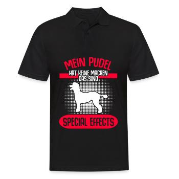 Pudel Hund - Männer Poloshirt - Schwarz - Vorne - Kai (181cm)
