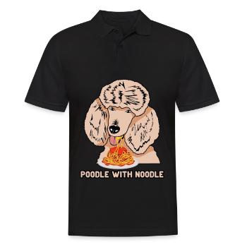 Poodle with Noodle Poodle Pasta Noodles - Men's Polo Shirt - black - Front - Kai (181cm)
